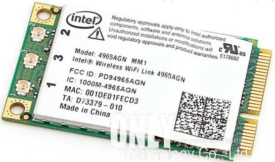 Для Dell Inspiron 1501 1520 1521 1525 6400 1720 9400 E1705 E1505 Intel 4965AGN 300M Wifi мини-разъем PCI Express Беспроводной N карты