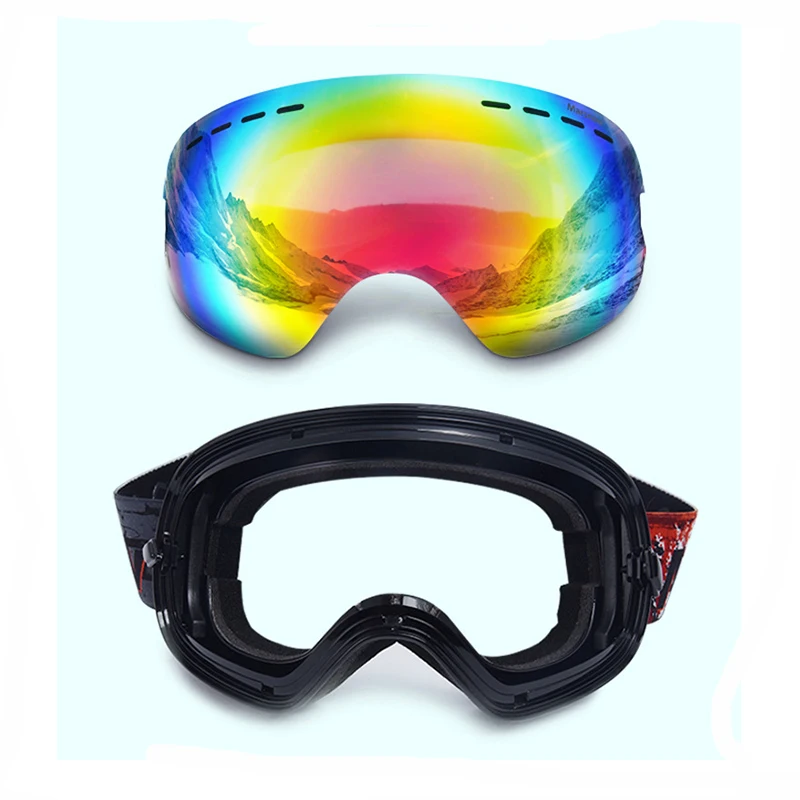 Marsnow تزلج نظارات الأطفال صبي فتاة الرجال النساء مكافحة الضباب UV400 التزلج على الجليد نظارات قناع نظارات على الجليد نظارات نقاط