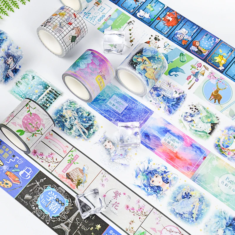 

40mm wide Fantasy anime girl Twelve constellation flower Decoration planner washi tape DIY scrapbooking masking tape Escolar