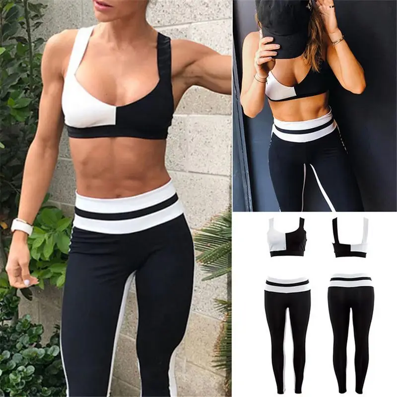 2018 New Yoga Suits Women Gym Clothes Fitness Running Tracksuit Sports Bra Sport Leggings Yoga Shorts Top 2 Piece Set