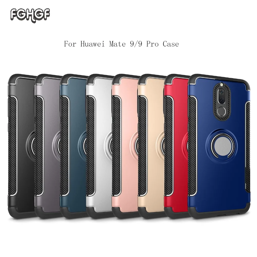 

Smart Moblie Phone Case For Huawei Mate 9 Pro Coque Adsorbable Magnetic Ring Armor Back Cover Huwei Mate 9 Shockproof Phone Box