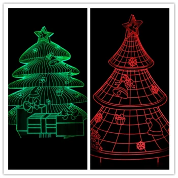

2018 Christmas Tree 3D Visual LED Night Light USB Desk Lamp Home Bedroom Decoration Nightlight Kids Christmas Gifts