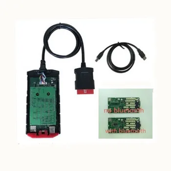 

VCI 2015.R3 Cars Trucks Generic OBDII Diagnostic Tool Bluetooth Version Single Green Board with LED Light Plastic Box