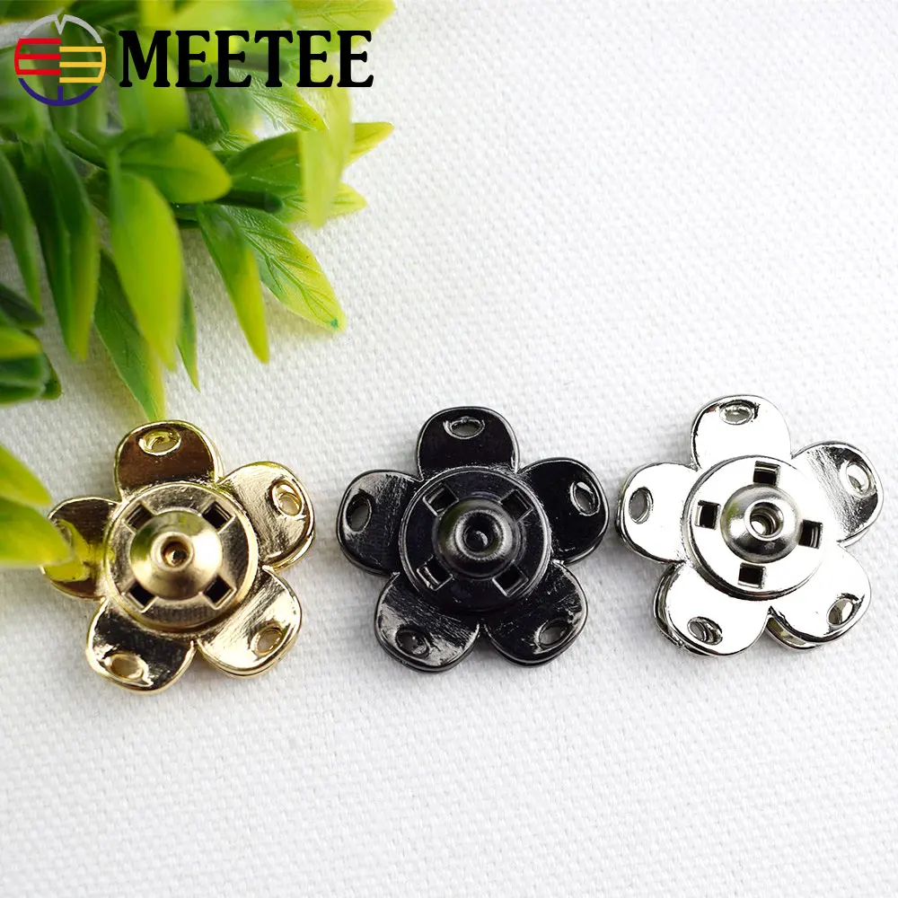 

10pcs Eco-Friendly Flower Metal Snap Button Scrapbooking Sewing Botones Coat Sweater Clothes Metal Buttons D5-4