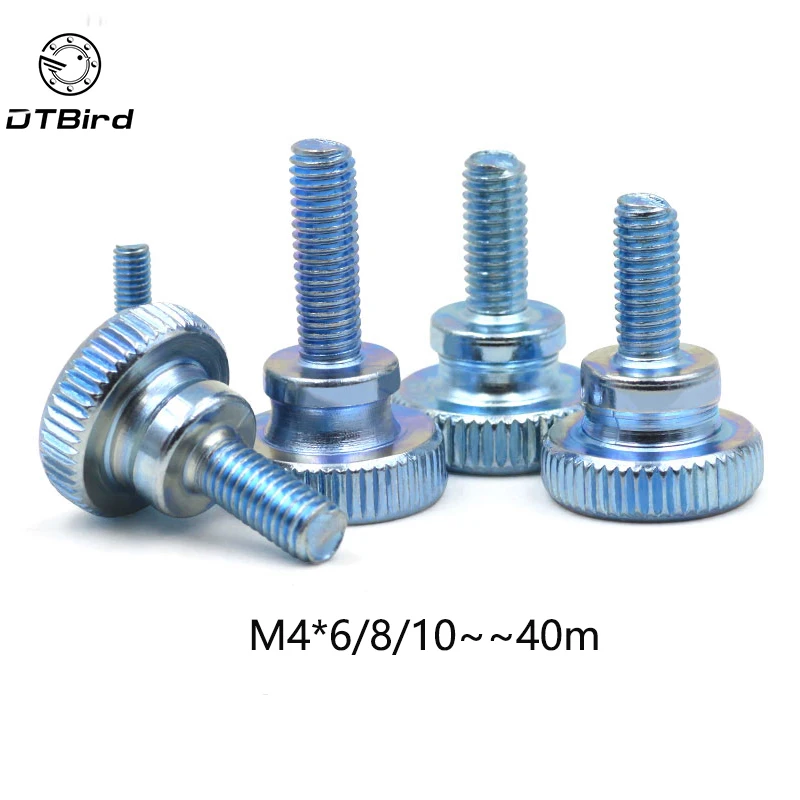 50pcs GB834 M4 Carbon Steel thumb screw with collar round head with