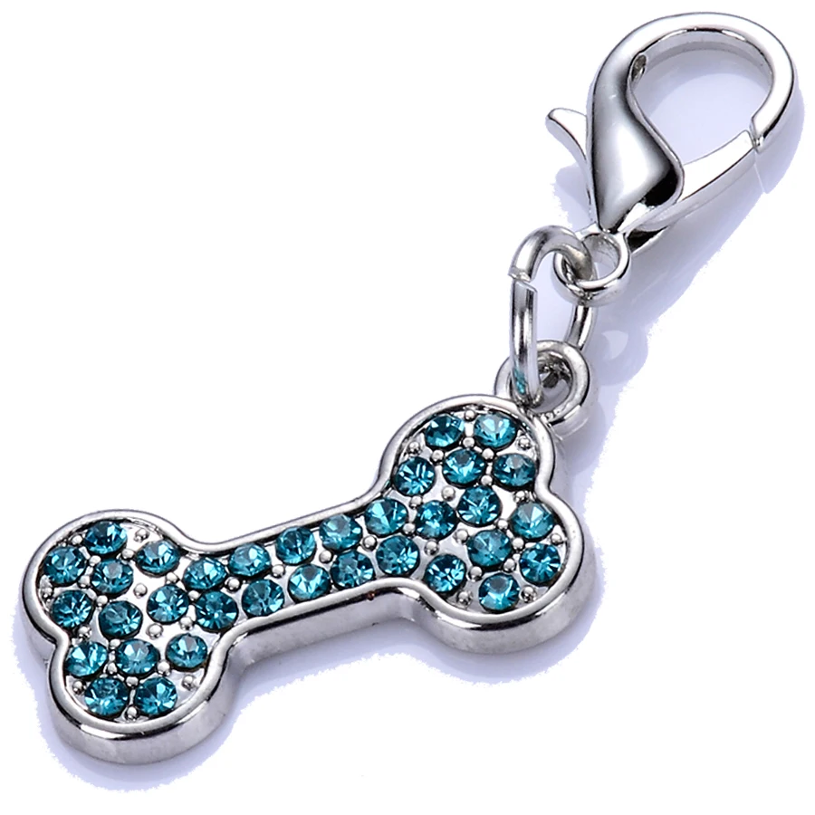 подвеска кулон для собак ошейник Горный хрусталь Dog Tag Кристалл кости в форме