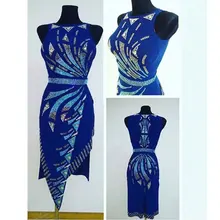 Платье для латинских танцев женское синее платье без рукавов для латинских танцев блестящие стразы бальное платье для танцев танго платье на заказ