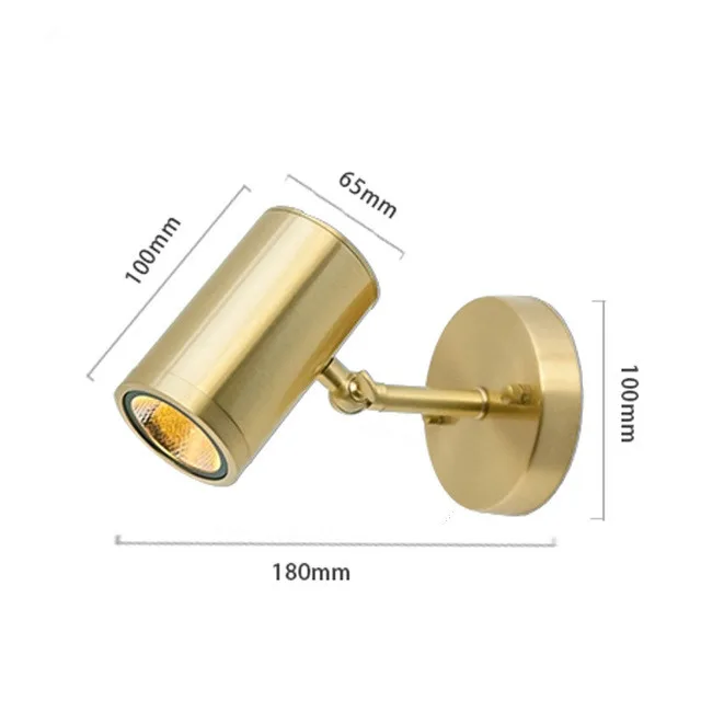 Minimalist copper brass wall light lamp LED bedside toilet bathroom reading wall light LED sconce modern simple gold wall light - Цвет абажура: G