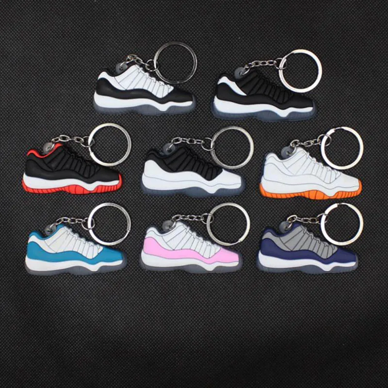 

Mini Silicone Jordan 11 Keychain Woman Men Kids Key Ring Gift Key Holder Bag Charm Accessories Basketball Shoes Key Chain