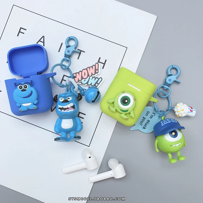 Чехол с мультяшными монстрами для Xiaomi Air Bluetooth наушники Мягкая силиконовая сумка, для Xiaomi наушники защитная крышка+ 3D игрушка брелок