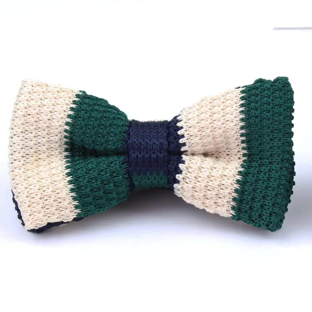 Новая стильная вязаная бабочка для мужчин и женщин, регулируемые двухслойные галстуки-бабочки, дизайнерское вязаное платье, вязаный галстук-бабочка - Цвет: 49
