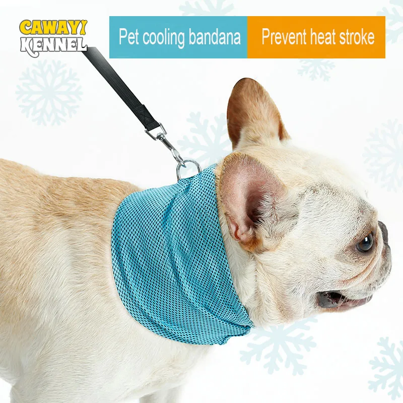 

CAWAYI KENNEL Instant Ice Cooling Dog Bandana Scarf for Pet Small Dogs Bulldog Summer Sunstroke Cooling Neck Wrap Dog Collar