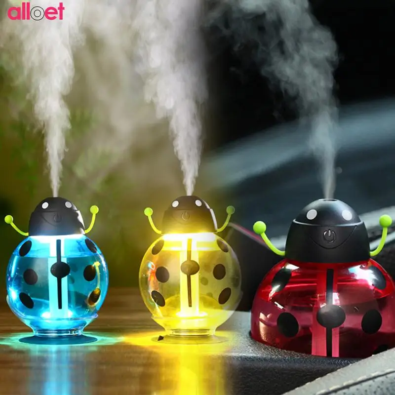 

260ml Mini USB Humidifier Beetle Night Light Portable Home Office Air Diffuser Ultrasonic Diffuser Mist Maker for Home Office Ca