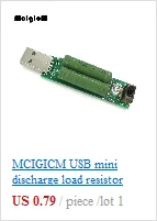 MCIGICM 3 шт. USB мини разряда нагрузочный резистор 2A/1A с переключателем 1A зеленый светодиод, 2A красный светодиод