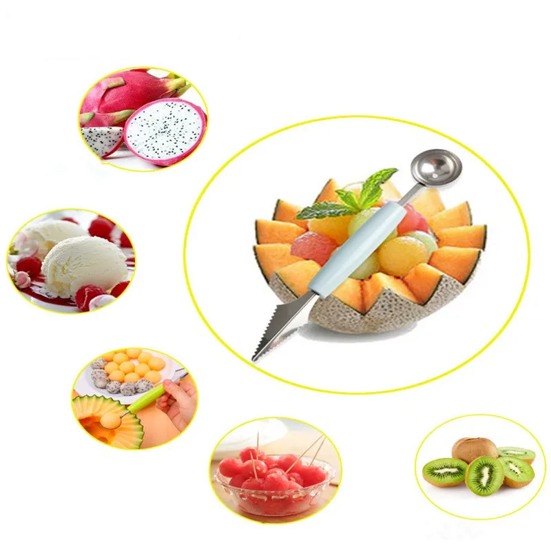 

1Pc Kitchen Gadgets Creative 2in1 Dual-head Fruit Ball Carving Knife Fruit Spoon Kitchen Accessories Melon Spoon Kitchen Goods.Q