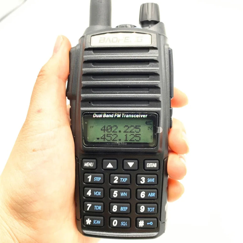 2 шт. BaoFeng UV-82 портативная рация 8 Вт Двухдиапазонная VHF UHF двухсторонняя радио двойной PTT 5 км портативная BAOFENG UV82 Любительская радиоприемная рация