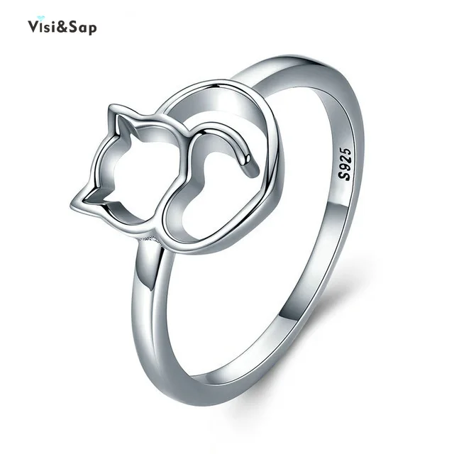 Visisap, роскошное кольцо с чашкой, 8ct, прозрачный кубический цирконий, королевские кольца для женщин, свадебные, размер 5-10, модные ювелирные изделия, белое золото, цвет VSR289