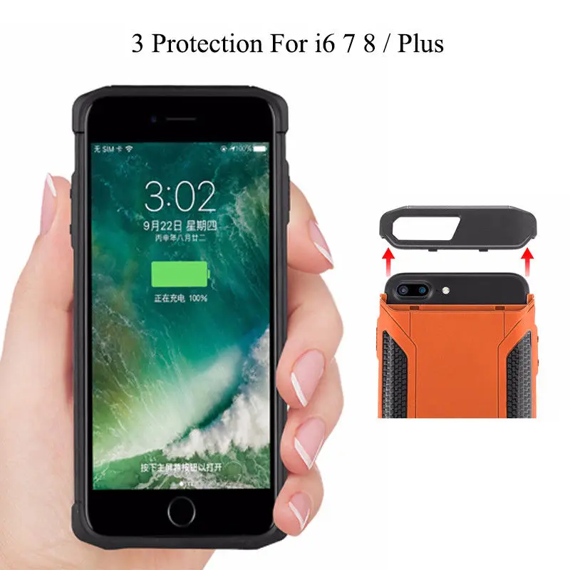 

2018 NEW External Battery Charger Power Bank Pack Anti-fall Case Cover For i 6 7plus