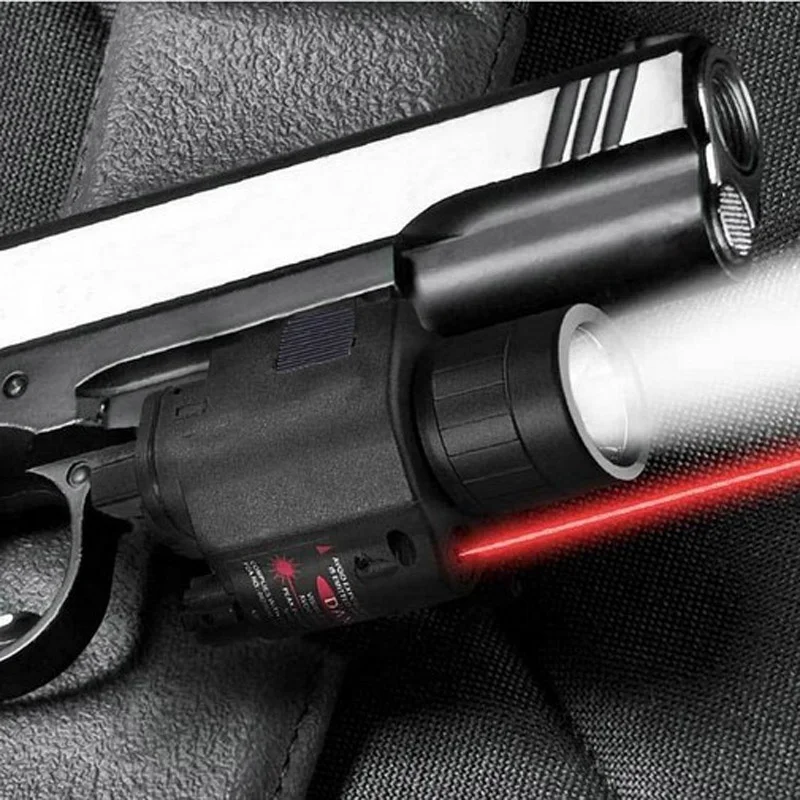

Hunting CREE LED Flashlight/Red Laser Sight Combo Weaver Picatinny Rail Mount / Remote SwitchAirsoft Pistol Glock 17 19 20 22 23