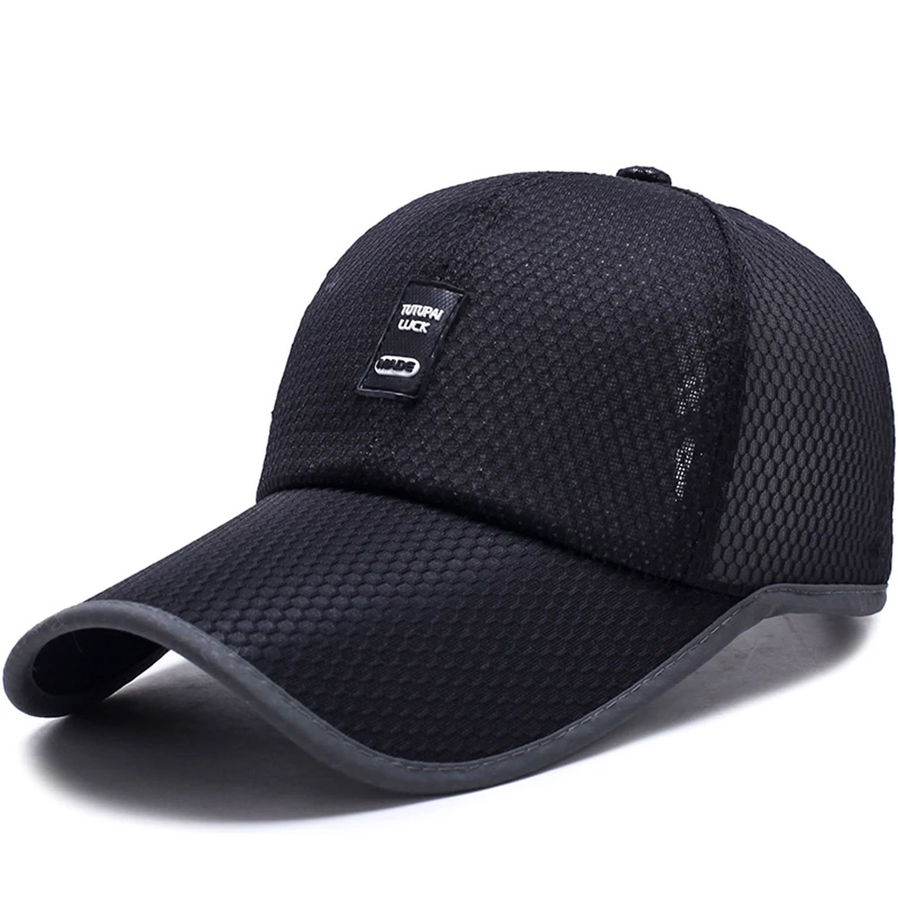 Summer Breathable Mesh Baseball Cap Quick Drying Hats For Men Blue gray ...