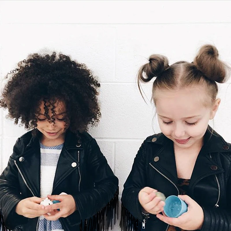 Модные весенние куртки для маленьких девочек пальто из искусственной кожи