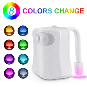

Firya Smart PIR Toilet Seat Night Light Motion Sensor LED Two Modes with 8 Colors Changing for Toilet Bowl Bathroom WC Lamp