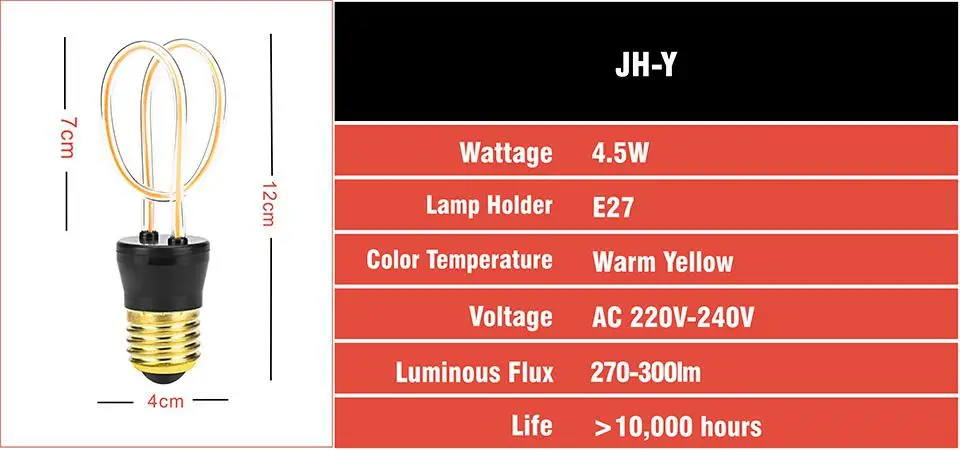 Ретро лампочка эдисона E27 220-240 V A60 ST64 G95 нити Винтаж декоративный светильник с регулируемой яркостью, ампулы лампа накаливания Эдисона лампа