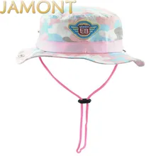 [JAMONT] Детские камуфляжные летние пляжные шляпы со струнами, Детская камуфляжная Панама с широкими полями для маленьких мальчиков и девочек, для рыбалки, Панама, Gorras