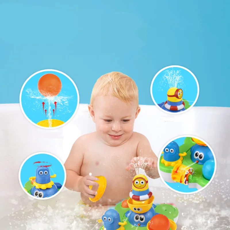 Colorful Whales Paradise Baby Fountain Bath Toy For Children Douche Kids Electric Floating Spraying Water Cartoon Toys Funny