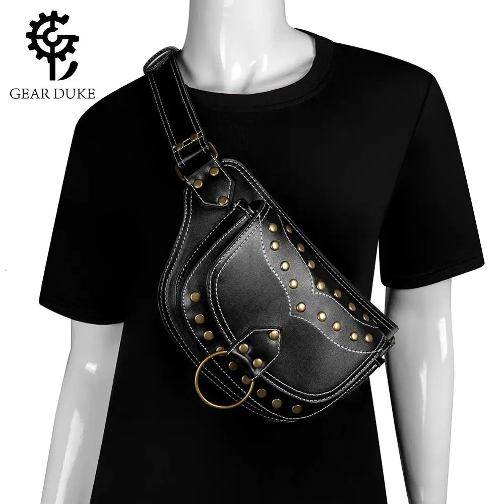 

new arrival mini waist pack rock punk goth bum chest bag messenger cross body bags soft leather brand designer sport tote purses
