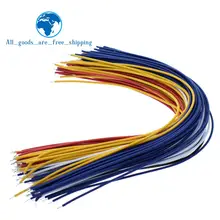 TZT 100 шт 20 см цветные гибкие двухконцевые оловянные макетные соединительные провода