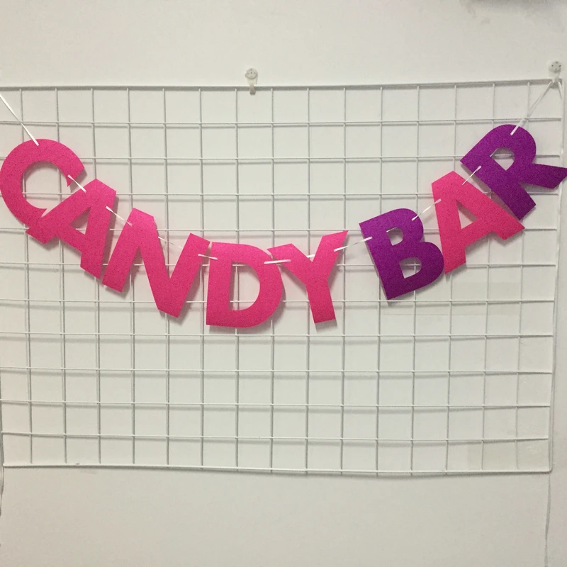 

Partywakaka Party banner Candy Bar letter Happy birthday Party felt Non woven Decoration Supplies