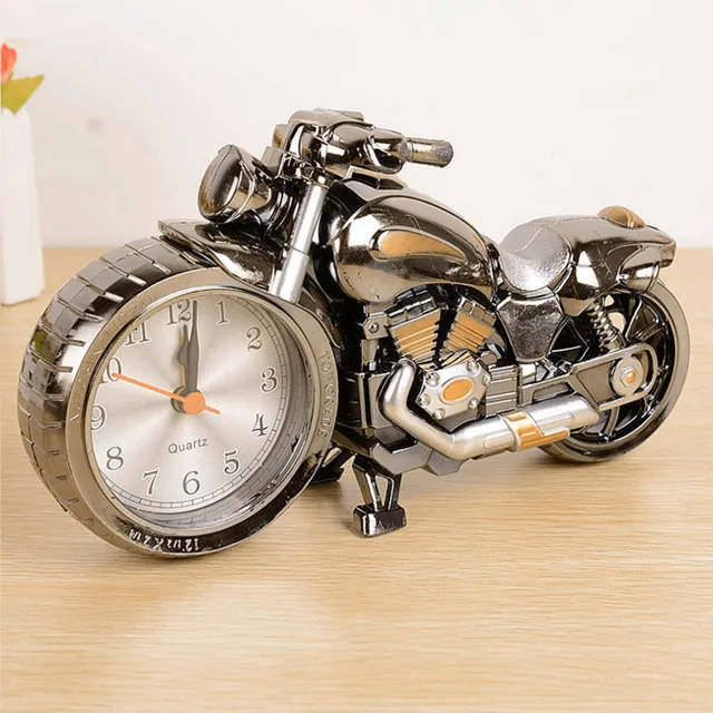 Creative Quality Motorcycle Clock Motorbike Pattern Alarm Desk Clocks
