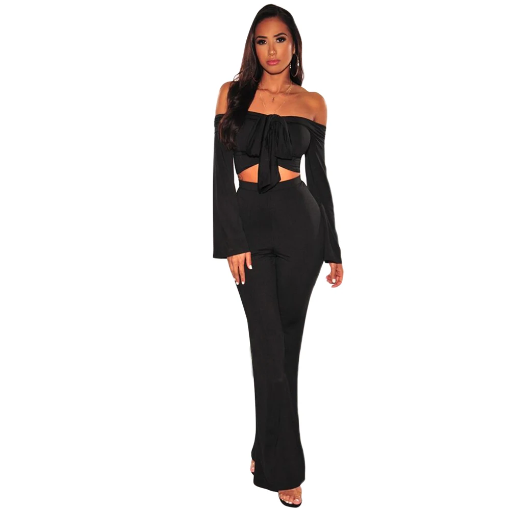 Black-Tie-Up-Crop-Top-Wide-Leg-Pants-Set-LC610519-2