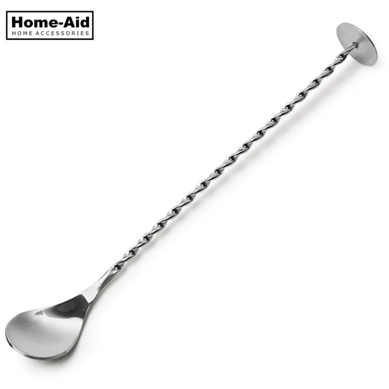 

280mm Stainless Steel Cocktail Mixing Spoon Spiral Pattern Long Handle Bar Cocktail Shaker Spoon Bar Tool Bartender Tools
