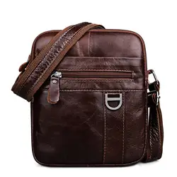 Натуральная кожа мужские сумки Винтаж высокое качество сумка Повседневное Crossbody сумки должны мешок масло Воск Корова кожа лоскут сумки