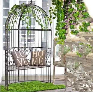 European Style Wrought Iron Birdcage Creative Balcony Patio European Style Wrought Iron Birdcage Creative Balcony Patio Garden Gazebo Semicircle Chairs Outdoor Furniture