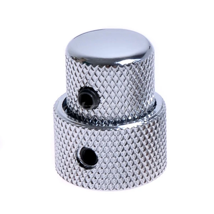 

Chrome Concentric Dual Control Knob For Guitar Bass Potentiometer Replacement