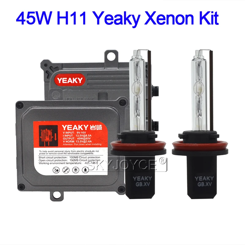 SKYJOYCE Premium Yeaky H11 45W HID Xenon Kit Car Light Xenon H11 5500K HID Headlight Bulbs 45W Yeaky Fast Start AC HID Ballast (2)