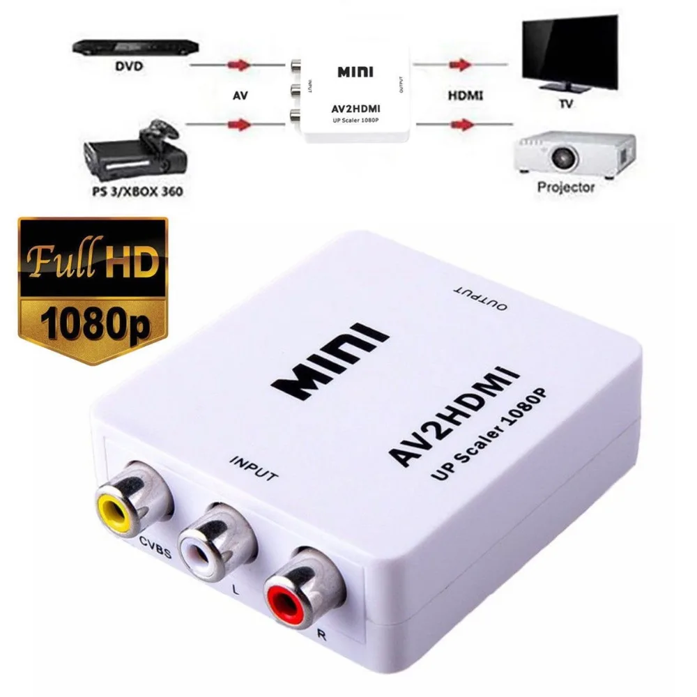 Tonbux AV2HDMI композитный AV CVBS 3RCA к HDMI 1080p конвертер адаптер видео Upscaler HD |