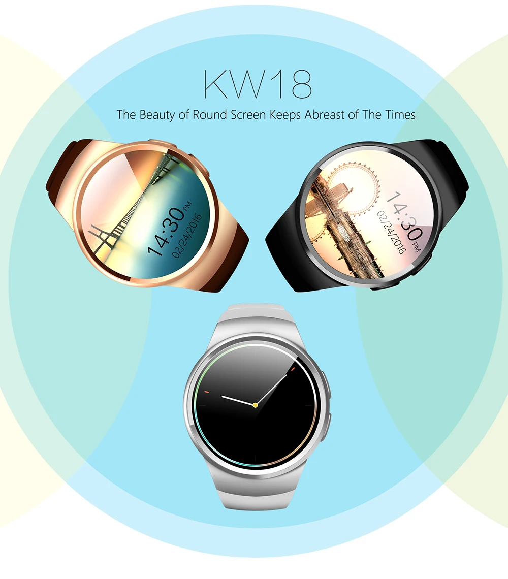 KW18 Bluetooth Смарт часы телефон полный экран Поддержка SIM TF Smartwatch сердечного ритма для IOS iPhone Android samsung Xiaomi PK KW88