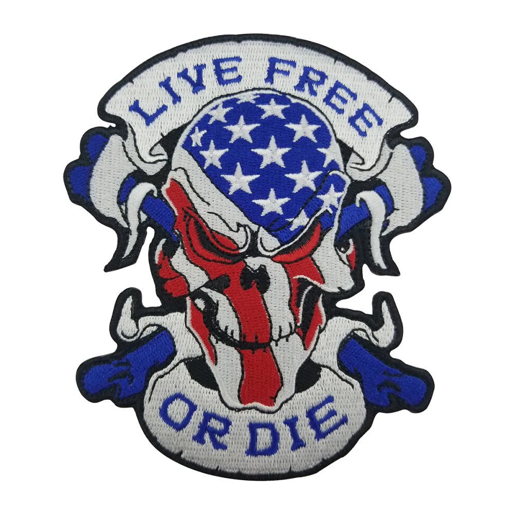 Skeleton Rider Live Free Ride Free motor cycles biker patch