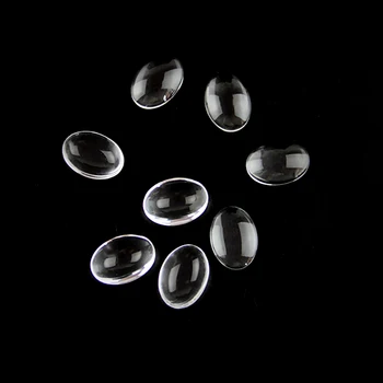 

20*30mm Oval Shape 20Pcs Transparent Flat Clear Domed Magnifying Glass Cabochon Inserts Tray Pendants Cover DIY Crafts