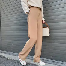 Летние Новые Шикарные Модные свободные штаны широкие брюки женский осенний костюм прямые брюки тонкие повседневные ветровые