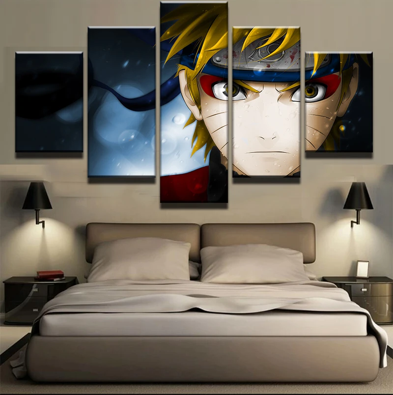 5 Panel Modular Picture Naruto Wall Art Modern Home Living Canvas Print Painting AnimeBee