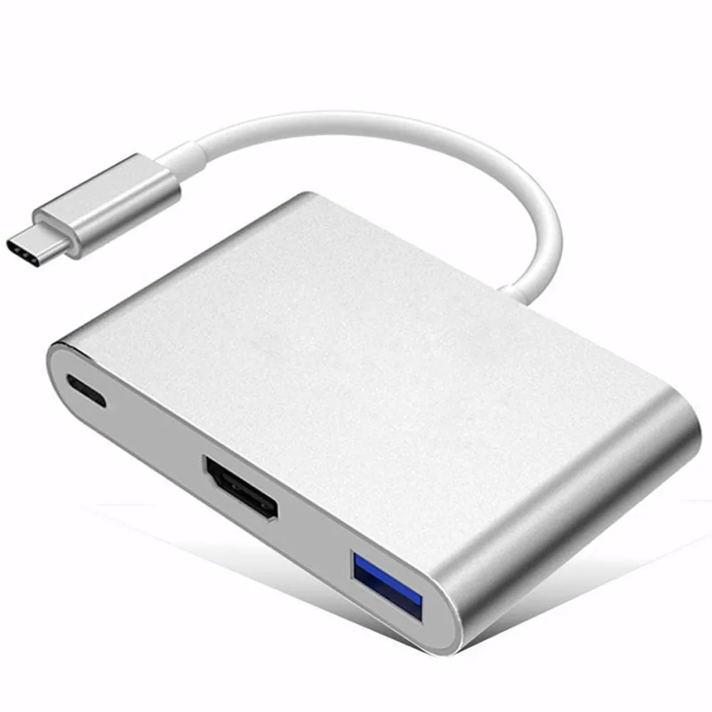 Новый Тип C USB 3,1 к USB-C 4 K HDMI USB3.0 адаптер 3 в 1 концентратор для Apple Macbook или HDMI-Male-переходник с внутренней резьбой 5,13