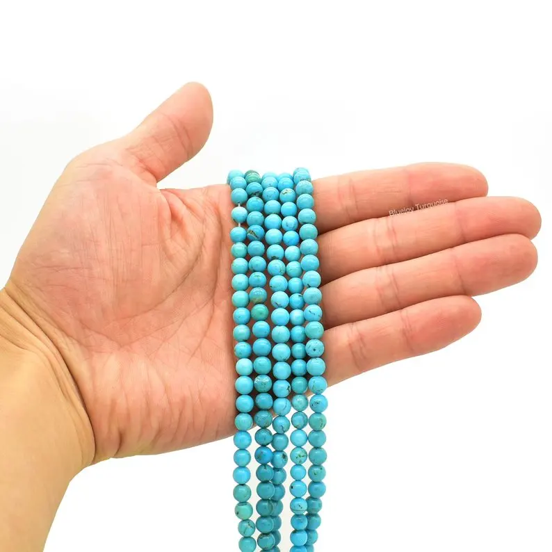 Genuine Turquoise Beads, 8mm, Full Strand, Round Beads, AA Quality, Natural Turquoise Beads,Gemstone Beads, Natura