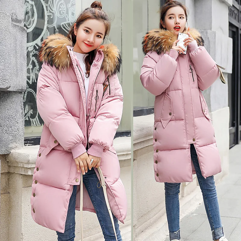 2018 New Women Parkas coat Winter Long jackets down cotton padded big fur collar loose styled jackets parka windproof warm 3XL 2018 New Women Parkas coat Winter Long jackets down cotton padded big fur collar loose styled jackets parka windproof warm 3XL