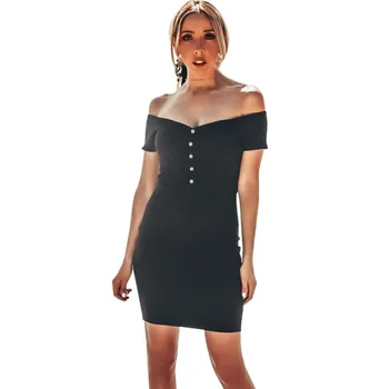 

Off Shoulder Mini Party Beach Dress Backless Club Bodycon Dresses For Women Summer Plus Size Sexy Dress 7472
