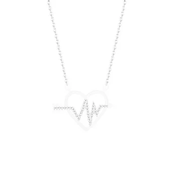 

10PCS Simple Wave Cubic Zircon CZ Crystal Heartbeat Necklace Women Medical Heart Stethoscope Lightning Maxi Steampunk Collares